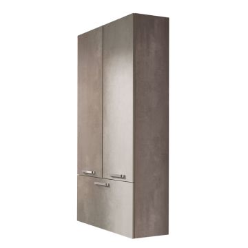 Badea Ergänzungsmöbel Hochschrank - 70 cm, 2 Türen, 1 Auszug, 3 Glaseinlegeböden