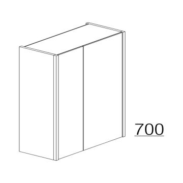 Badea Spiegelschrank 50 cm mit seitlicher Beleuchtung, bemaßte Skizze
