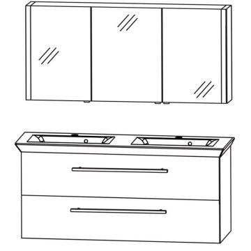 b collection b brace Badmöbel Set 120 cm Valencia Keramik-Doppel-Waschtisch