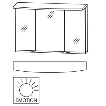b collection b bright Spiegelschrank - 100 cm Skizze