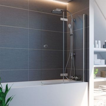 Breuer Panorama Badewannenaufsatz - 100 cm Drehfalttür für Badewanne