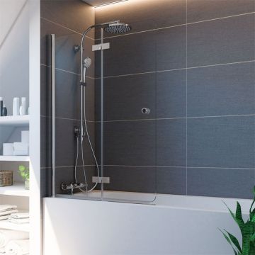 Breuer Panorama Badewannenaufsatz - 100 cm Drehfalttür für Badewanne