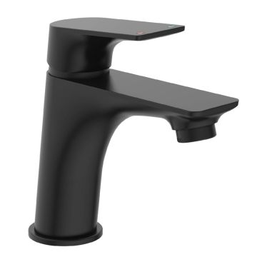 badshop.de Design Waschtischarmatur Schwarz Matt, inkl. Push-Open-Ablaufgarnitur