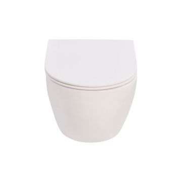 badshop.de Design WC-Set - Tiefspüler, spülrandlos, weiß, WC-Sitz Slim