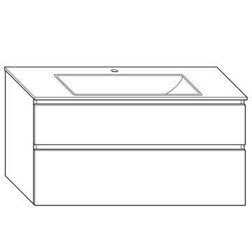 Burgbad Accura Waschtisch mit Unterschrank Set 122 cm Skizze