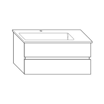 Burgbad Bel Keramik-Waschtisch mit Unterschrank 103 cm Skizze
