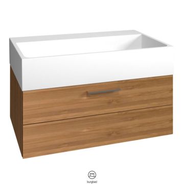 Burgbad Crono Mineralguss-Waschtisch mit Unterschrank 81 cm