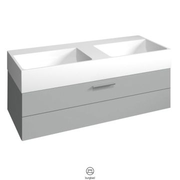 Burgbad Crono Mineralguss-Doppelwaschtisch mit Unterschrank 121 cm