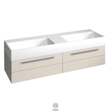 Burgbad Crono Mineralguss-Doppelwaschtisch mit Unterschrank 161 cm