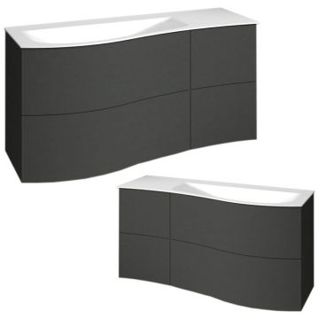 Burgbad Sinea 2.0 Mineralguss-Waschtisch mit Unterschrank 131 cm