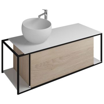 Burgbad Junit Mineralguss-Waschtisch mit Unterschrank 120 cm