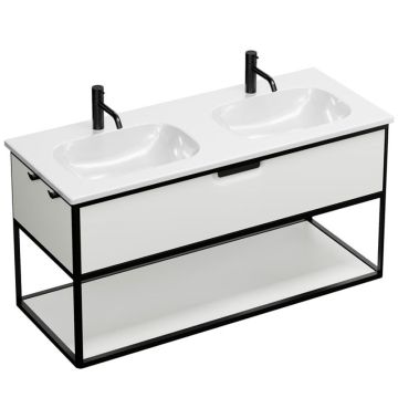 Burgbad Vry Doppelwaschtisch mit Unterschrank - 123 cm