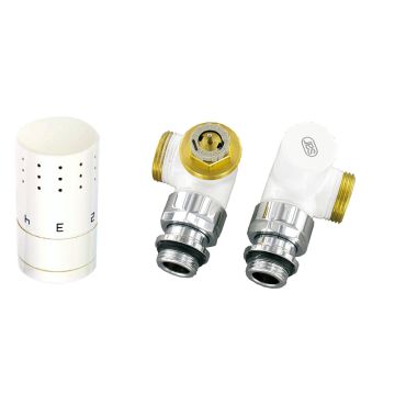 Corpotherma Anschlussarmaturen Thermostatventil Winkeleckform - weiß