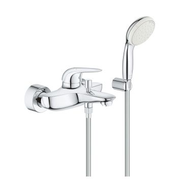 Grohe Eurostyle Wannenarmatur Aufputz Wannenbatterie mit Brausegarnitur