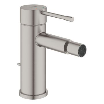 Grohe Essence Bidetarmatur mit Zugstangen-Ablaufgarnitur supersteel