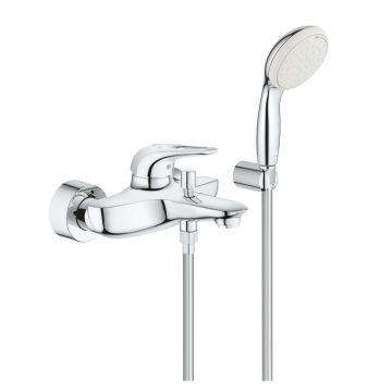 Grohe Eurostyle Wannenarmatur Aufputz Wannenbatterie mit Brausegarnitur