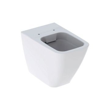 Geberit iCon Square Stand-WC wandbündig, geschlossene Form, Rimfree, weiß