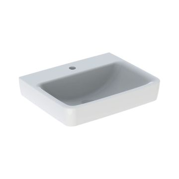 Geberit Renova Plan Waschtisch - Hahnloch, weiß