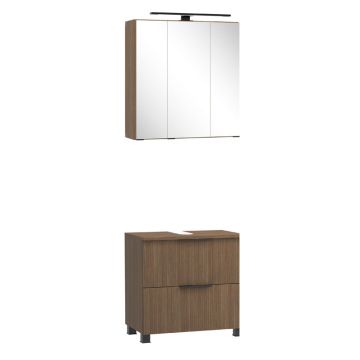 Held Möbel Glasgow Badmöbel Set - 60 cm, Spiegelschrank, LED-Aufbauleuchte