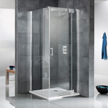 HSK K2P Drehtür an Nebenteil mit Seitenwand 80 x 80 cm