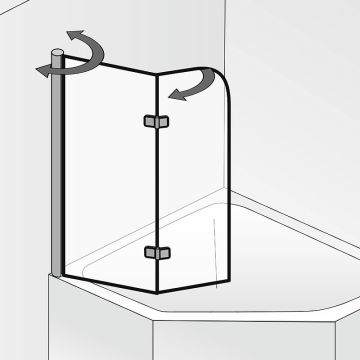 HSK Exklusiv Badewannenaufsatz 2 bewegliche Elemente