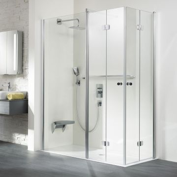 HSK Exklusiv Eckeinstieg mit Drehfalttür und Festelement