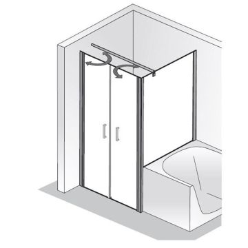 HSK Favorit Nova zweiteilige Pendeltür 80 mit verkürzter Seitenwand 80