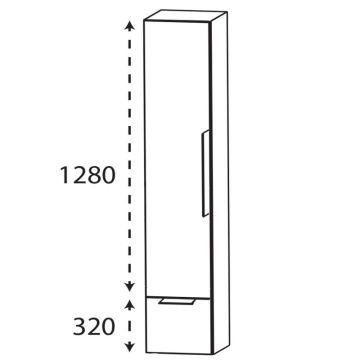 Laguna Ergänzungsschrank Hochschrank - 40 cm Skizze