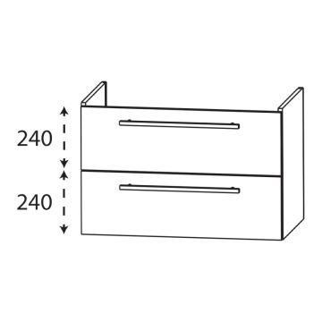 Laguna Waschtischunterschrank 48 cm, Skizze