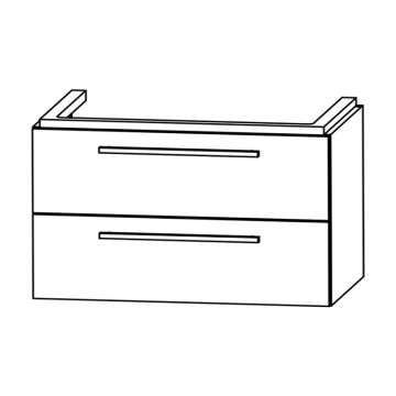 Laguna Waschtischunterschrank 90 cm Skizze
