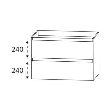 Laguna Highline 100 Waschtischunterschrank - 80 cm Skizze