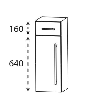 Laguna Ergänzungsschrank Highboard - 30 cm Skizze