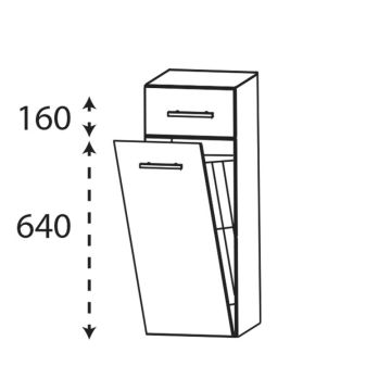 Laguna Ergänzungsschrank Highboard - 30 cm Skizze