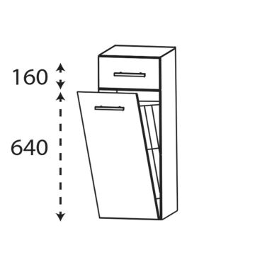 Laguna Ergänzungsschrank Highboard - 40 cm Skizze