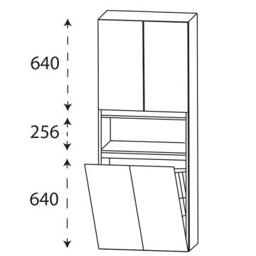 Laguna Ergänzungsschrank Hochschrank - 60 cm Skizze
