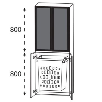 Laguna Ergänzungsschrank Hochschrank - 60 cm Skizze