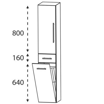 Laguna Ergänzungsschrank Hochschrank - 30 cm Skizze