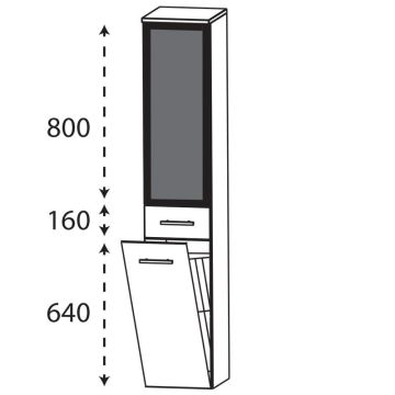 Laguna Ergänzungsschrank Hochschrank - 30 cm Skizze