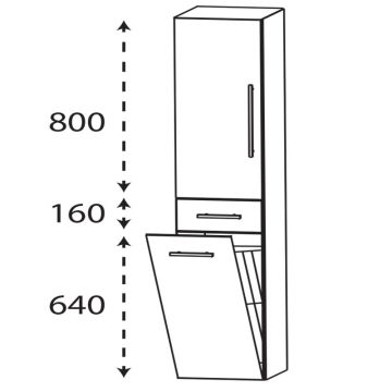 Laguna Ergänzungsschrank Hochschrank - 40 cm Skizze