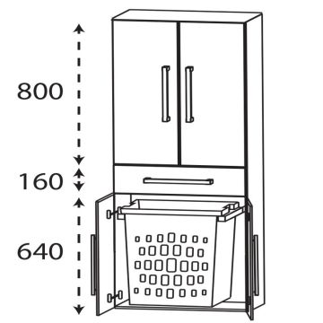 Laguna Ergänzungsschrank Hochschrank - 60 cm Skizze