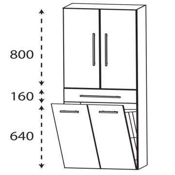 Laguna Ergänzungsschrank Hochschrank - 60 cm Skizze