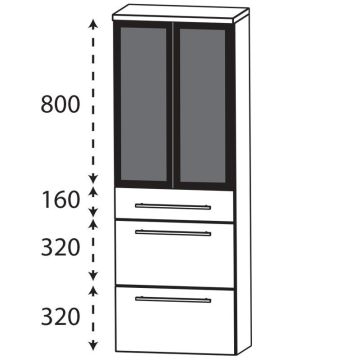 Laguna Ergänzungsschrank Hochschrank - 60 cm Skizze