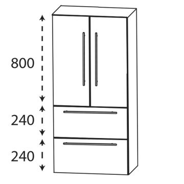 Laguna Ergänzungsschrank Mittelschrank - 60 cm Skizze