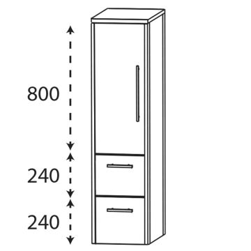 Laguna Ergänzungsschrank Mittelschrank - 34,2 cm Skizze