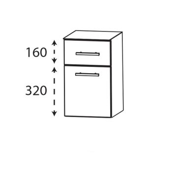Laguna Ergänzungsschrank Unterschrank - 30 cm Skizze