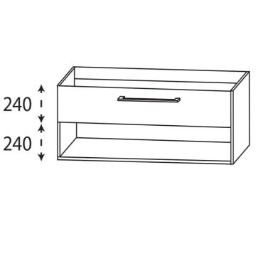 Laguna Ergänzungsschrank Waschtischunterschrank - 120 cm Skizze