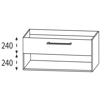 Laguna Ergänzungsschrank Waschtischunterschrank - 70 cm Skizze