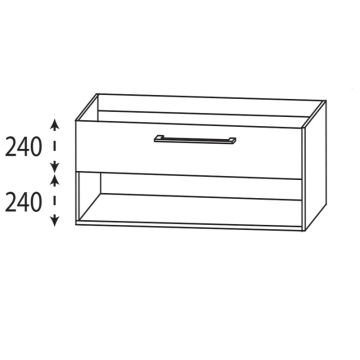 Laguna Ergänzungsschrank Waschtischunterschrank - 90 cm Skizze