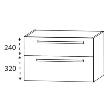 Laguna Platino 2.0 Waschtischunterschrank - 80 cm Skizze