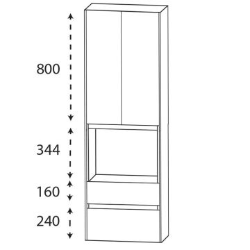 Laguna Pronto Hochschrank - 62 cm Skizze